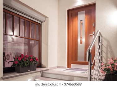 House front door in modern minimalistic design