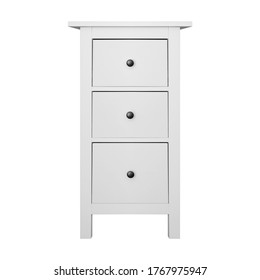 House Furniture - Modern Narrow Commode Isolated White Background.