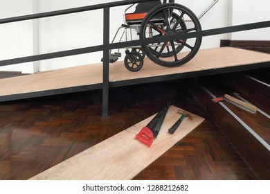 House Improvement , Installation Wheelchair Ramp For The Aging And Elderly Inside Home