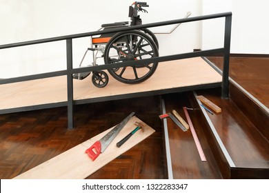 House Improvement , Installation Wheelchair Ramp For The Aging And Elderly Inside Home