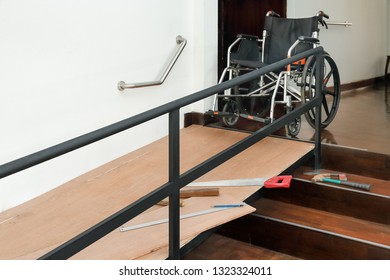 House Improvement , Installation Wheelchair Ramp For The Aging And Elderly Inside Home