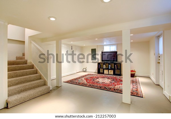 House interior. Ideas for basement room. Entertainment\
room with tv
