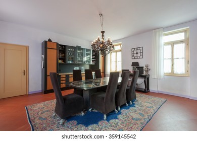 House interiors furnished, dining room