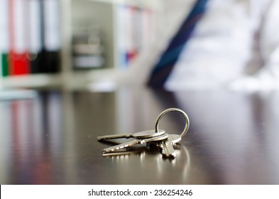 House Keys On A Wooden Table