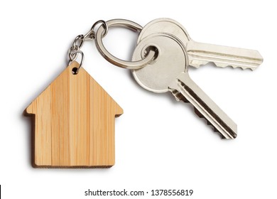 House keys with house shaped keychain, isolated on white background - Powered by Shutterstock