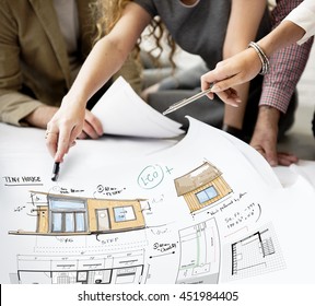 House Layout Floorplan Blueprint Sketch Concept