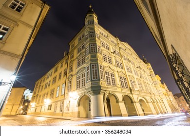 House Of Lords At Night In Czech Republic, Prague.