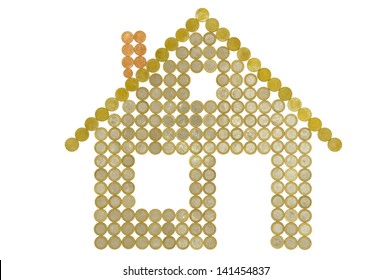 house made with euro coins