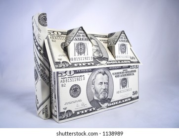 A house made of money,dollars