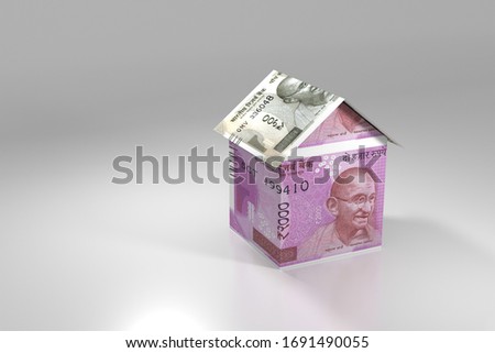 House Made with New Rupees note home loan