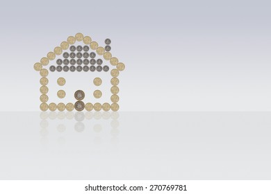House made out of British Pound Coins