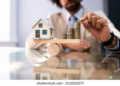 House Model Balance Equilibrium Concept. Real Estate Money
