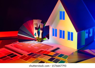 House Model Plan Color Palettes Brushes Stock Photo 1576647793 ...