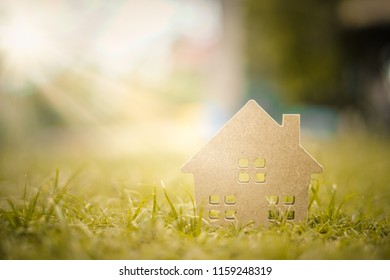 house model in saving plan for residence of people in society, purchasing home for living of dream of community lives.