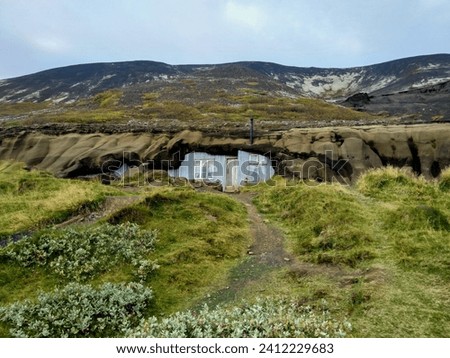 House in a mountain Iceland