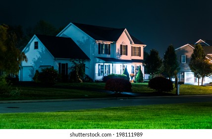 House At Night, In Shrewsbury, Pennsylvania.