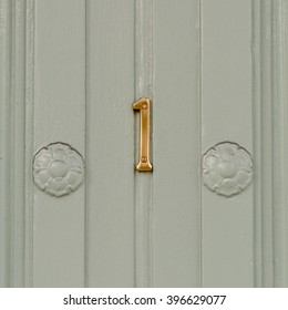 House Number 1 Sign On Door