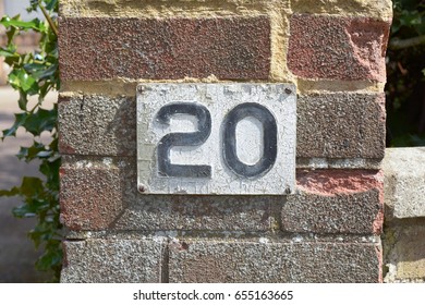 House Number 20 Sign On Wall