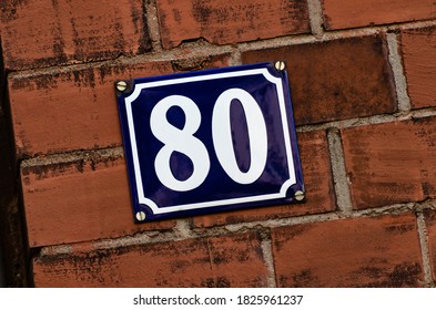 House Number 80 Enamel Sign