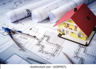 House On Blueprints - Housing Project
