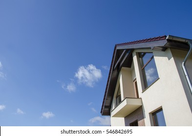 House On Clear Sky Background