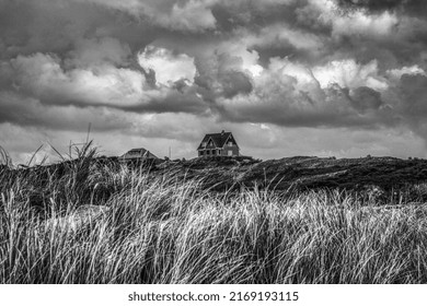House on the hill, island Texel in the Netherlands
