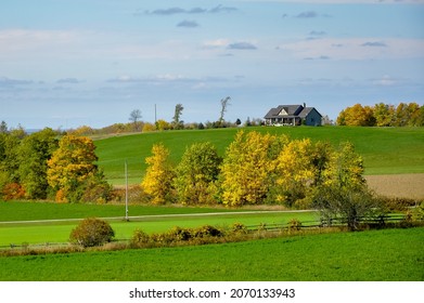 House On Top Of The Hill In Autumn