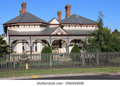 House With Ornate Veranda In Devonport, Tasmania.