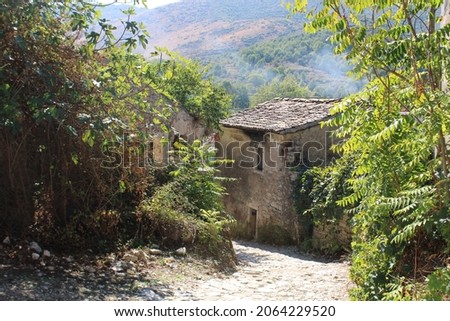 House in Palea Peritheia, an abandoned village on the Greek island Corfu.