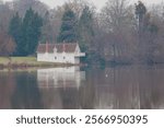 House in Portnall Park, Virginia Water, Surrey England, in Winter