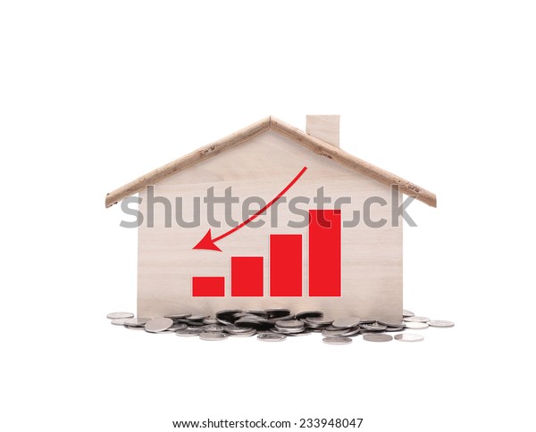 House Prices Graph Money On White Business Finance Education