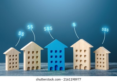 House Prices On Real Estate Market. Property Valuation. Housing Cost. Economy Class, Business And Luxury. Increase Value. Investment In Foreign Overseas Real Estate. Rental Income. Taxes To The Budget