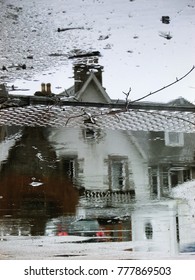 house reflection on ground
