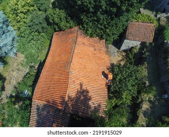 House Roof, Aerial View In Les Cévennes - France