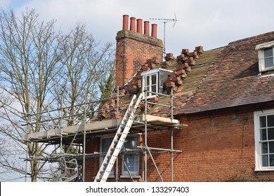 House Roof Awaiting Repair