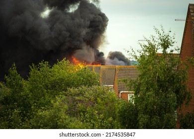 House roof on fire in england uk