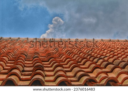 Similar – Image, Stock Photo long channel Rain gutter