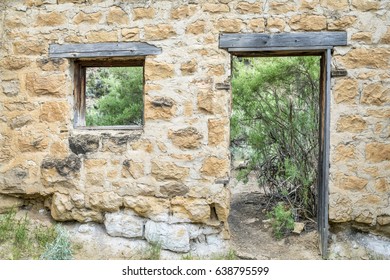 House Ruins Overgrown By Tamarisk In Mining Ghost Town Of Sego In Book Cliffs Area Of Eastern Utah