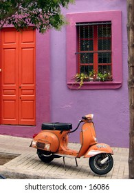 House with scooter in Barcelona, Spain