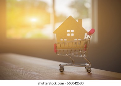 House Shape Inside Of The Shopping Cart ,How To Become A First Time Homeowner,Concepts About Online Shopping That Consumers Can Buy Things Directly From Their Home Or Office Just Using Web Browser