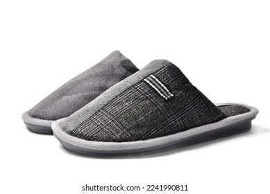 House slippers for man isolated on white background.