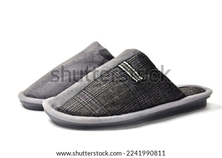 House slippers for man isolated on white background.