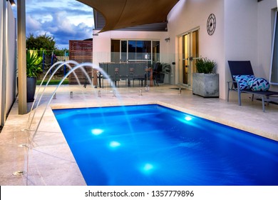 House With Swimming Pool And Water Feature