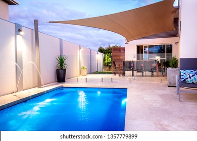 House With Swimming Pool And Water Feature