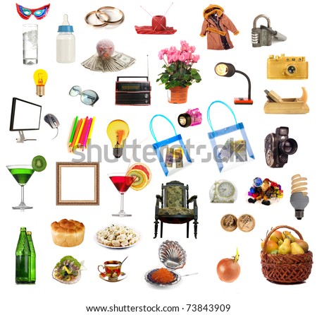 House things on a white background