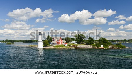 House in the Thousand Islands on Saint Lawrence River.