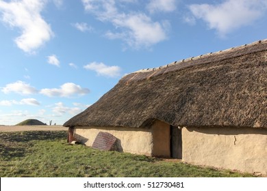 House And Tumulus From Bronze Age Period In Borum Eshoj, Denmark