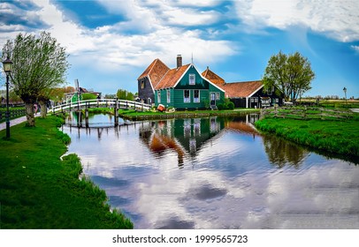 A house in the village by the river. Village on the river. River village house. Village house on river