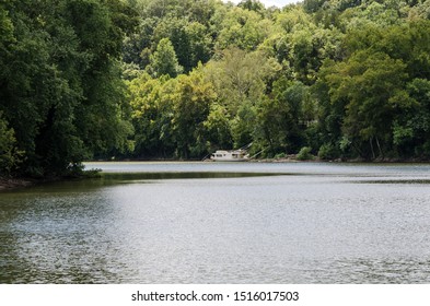 A Houseboat At A Bend Of The Kentucky River, Near Frankfort, Ky. 