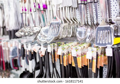 Household Appliances In The Store. Large Selection Of Home Goods. Assortment Of Electronic Devices. Buying New Home Appliances On Sale At A Mall. Cookware Almaty, Kazakhstan, December 25, 2019